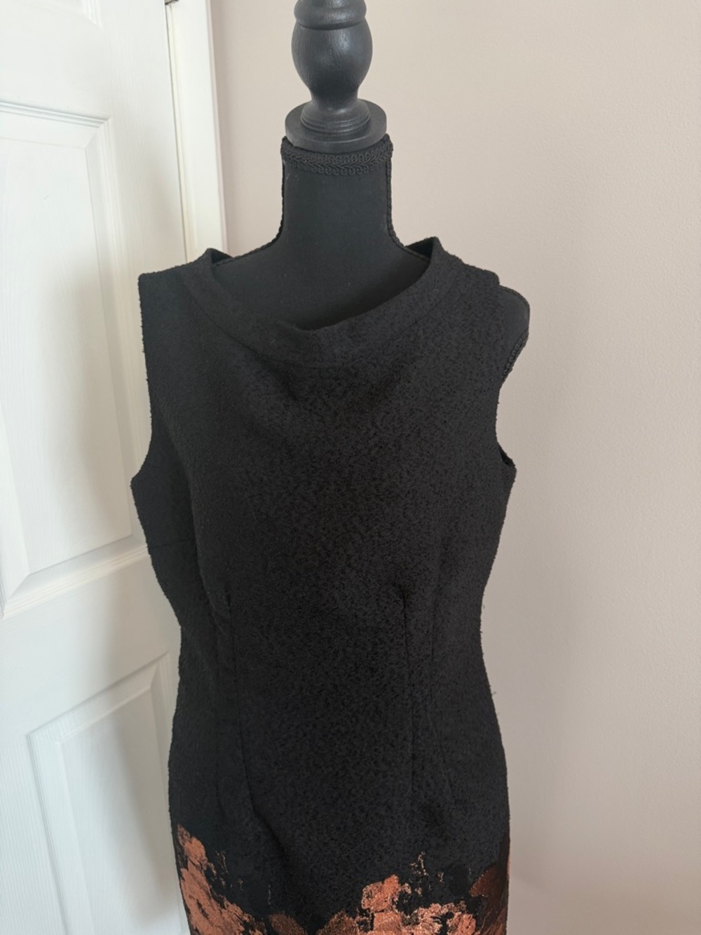 Sara Campbell Black Midi Dress with Bronze Floral Hem - Picture 7 of 13